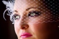 Close Up Bride Birdcage Veil